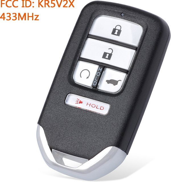 KEYECU Fernbedienung Auto Schlüsselanhänger für Honda Civic und Pilot mit 433 MHz ID47 Chip in Schwarz - Bild 1