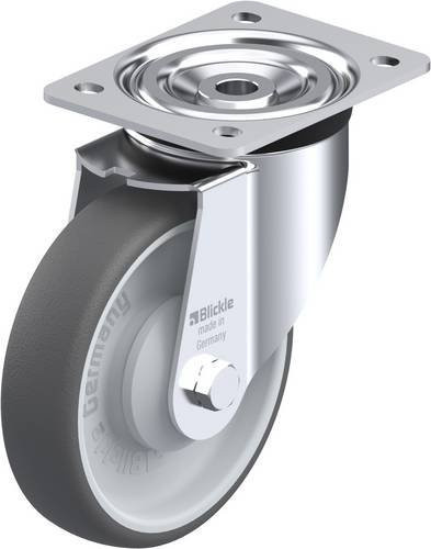 Blickle L-PATH 160KA Lenkrolle mit Schraubplatte in Grau, Rad-Durchmesser: 160 mm, Tragfähigkeit: 400 kg - Bild 1