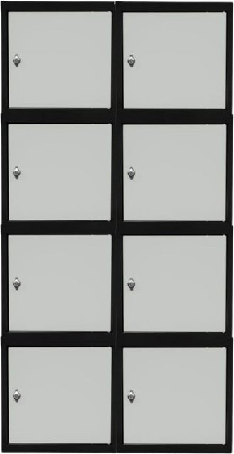 PROREGAL Blocky Schließfachwürfel Set aus 8 Einheiten mit Drehriegelschloss für Vorhängeschlösser, Anthrazit-Grau, B/T/H: 40 x 40 x 40 cm - Bild 1