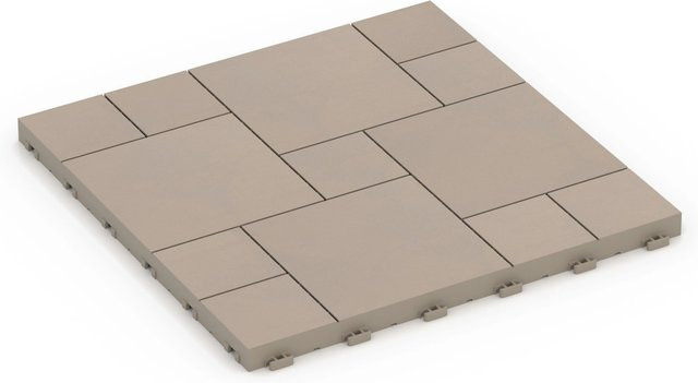 WARCO Blockmuster-Klickfliese in Beige, B/T/H: 38,5 x 38,5 x 2 cm - Bild 1