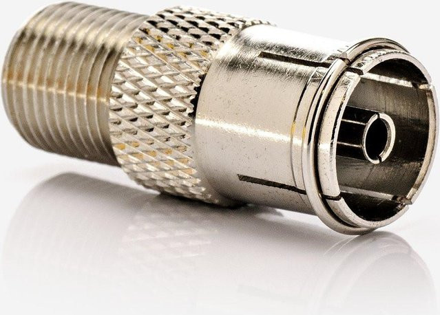 OVZ 065 Adapter F-Buchse und IEC-Buchse in Silber - Bild 1