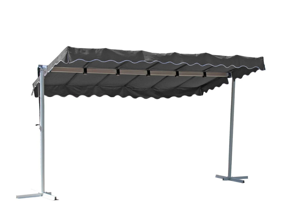 GRASEKAMP Ziehharmonika-Markise für Pergola mit Schutzhülle, Grau, B/T/H: 225 x 220 x 7 cm - Bild 1