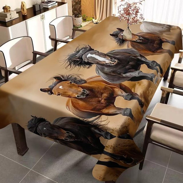 Tischdecke mit Tierprint von JMG Household Supplies, beige, B/L: 145 x 200 cm - Bild 1