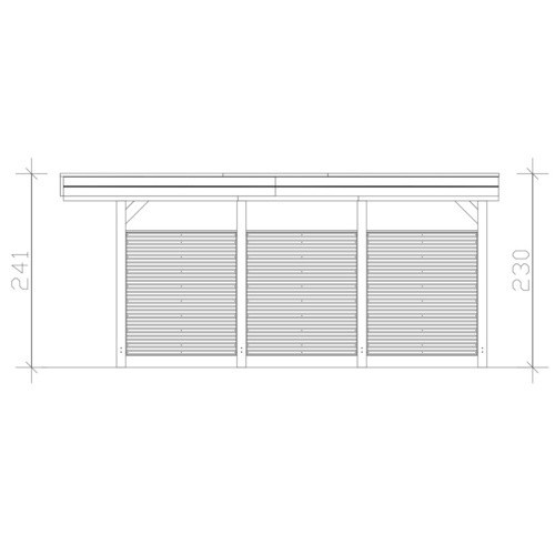 Skan Holz Einzelcarport Friesland Set 11 mit Rück- und Seitenwand, B/T: 314 x 555 cm, Nussbaum Braun - Bild 2