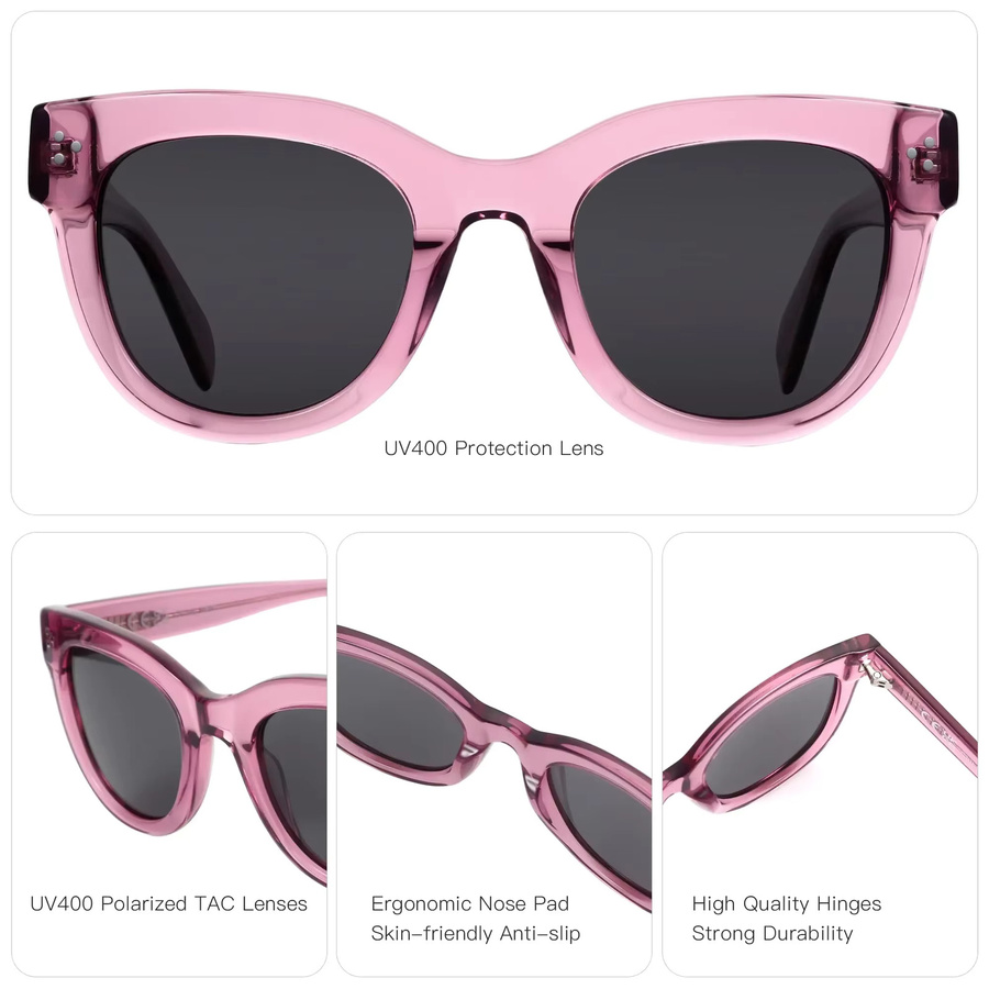 BLUEMOKY Sonnenbrille, Damen, Vollrand, rund, pink, Kunststoff - Bild 3