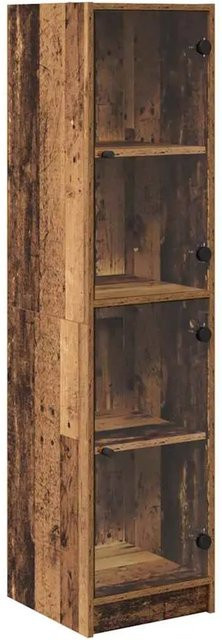 vidaXL Highboard Altholz in Braun mit Glastüren und Regalböden, B/T/H: 35 x 37 x 142 cm - Bild 1