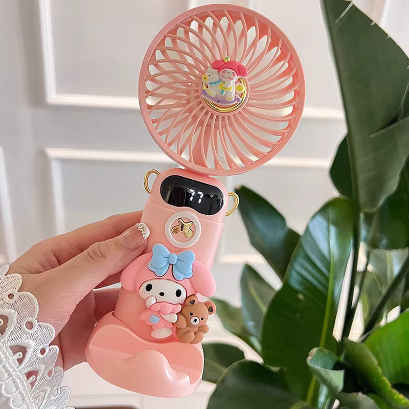 Sanrio Hello Kitty Handventilator mit Akku und digitalem Display im Anime-Design - Bild 2