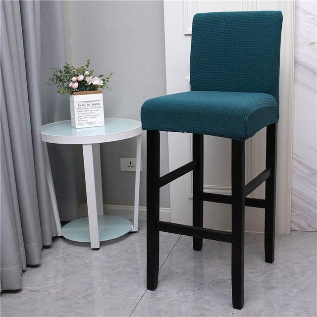 Wasserdichter Barstuhlbezug von Yiran Furniture mit kurzer Rückenlehne, schmutzabweisender Stretch-Stuhlbezug aus Polyester und Elasthan, waschbar und abnehmbar - Bild 1