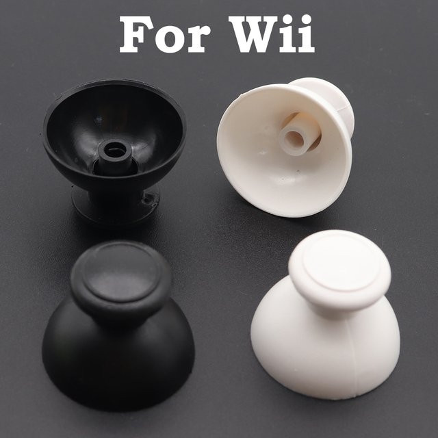 TingDong 2 Stück Ersatz-Analog-Joystick-Griffkappen für Wii U Gamepad-Controller in Schwarz und Weiß - Bild 1