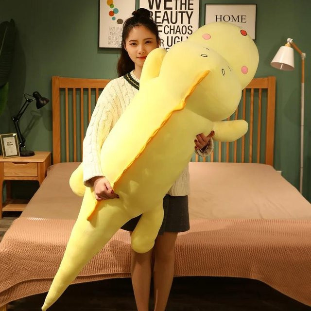 BC Pet Supplies Dinosaurier Diplodocus Plüschtier, Gelb, 80cm, ab 14 Jahre - Bild 1