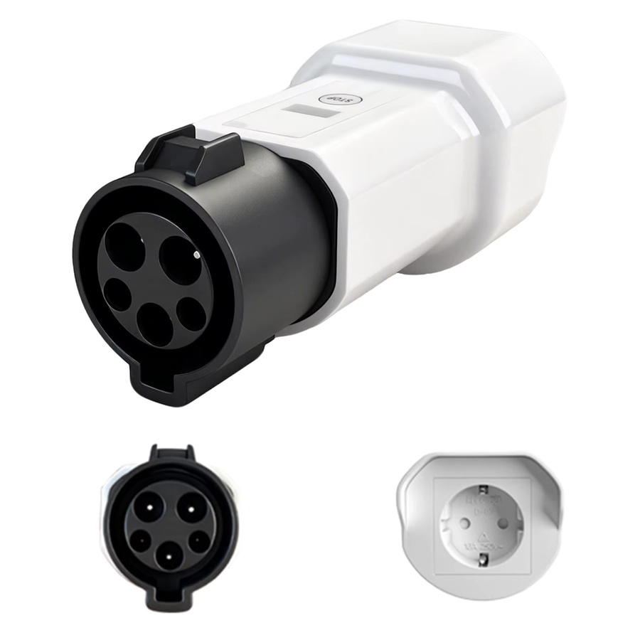 EVqiaoyi Typ 1 auf Schuko-Buchse EV-Adapter mit J1772 Stecker in Weiß - Bild 7