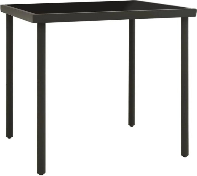 Furnicato Garten-Esstisch aus Glas und Stahl in Anthrazit, B/T/H: 80 x 80 x 72 cm - Bild 1