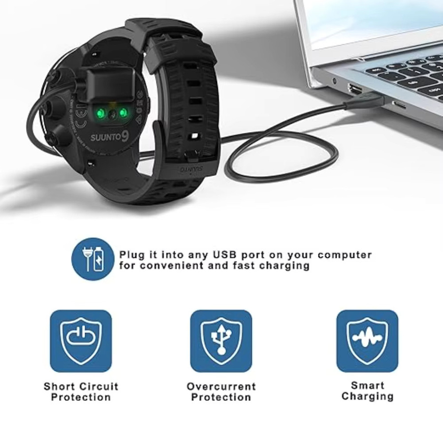 Suunto Ladekabel, Silikon, Schwarz, USB-A - Bild 4