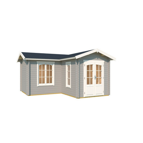 Lasita Maja Gartenhaus Portsmouth in Lichtgrau, B/H/T: 450 x 245,1 x 447,6 cm - Bild 3