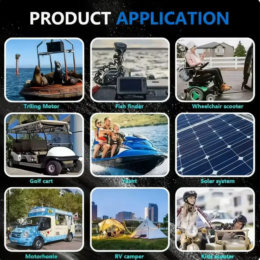 12V Lithium-Batterie 150Ah LiFePO4 mit integriertem BMS in Schwarz für USV, Kajak-Fischfinder, Solarmodule und Radio - Bild 4