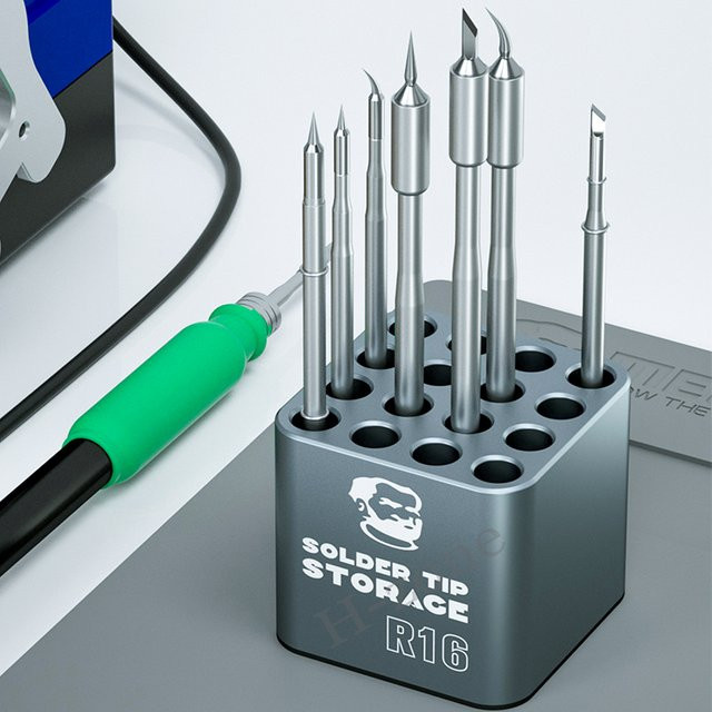 Mechanic R16 Lötspitzen-Organizer aus Legierung in Silber für C115 C210 C245 T12 Lötspitzen - Bild 1