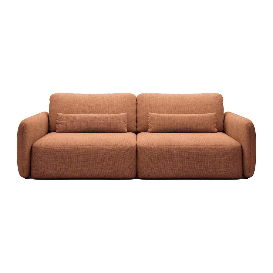 Schlafsofa VOPOZA in Terracotta mit Schlaffunktion und Armlehnen, Breite: 238 cm - Bild 2