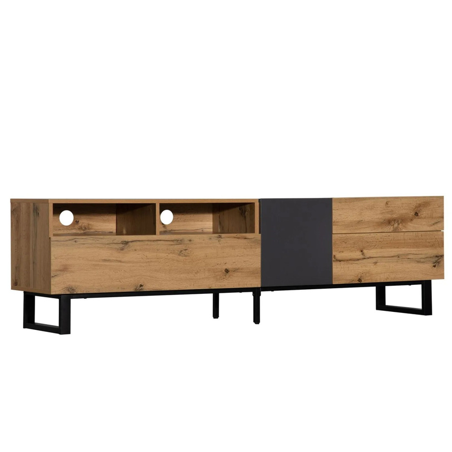 PXloue Lowboard TV-Schrank mit Schubladen und Holzmaserung, Breite: 180 cm - Bild 2