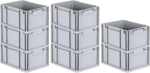 PROREGAL Spar Set 8x Eurobox Nextgen Economy Transportbehälter Grau H x B x T: 22 x 30 x 40 cm - Bild 1