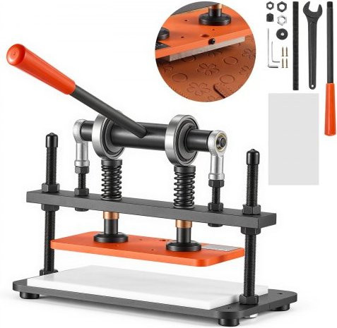 VEVOR Leder Stanzmaschine in Schwarz aus Stahl mit 1,5 t Druck und 12 mm Hub für Leder, Stoff, Papier und Silikon - Bild 1