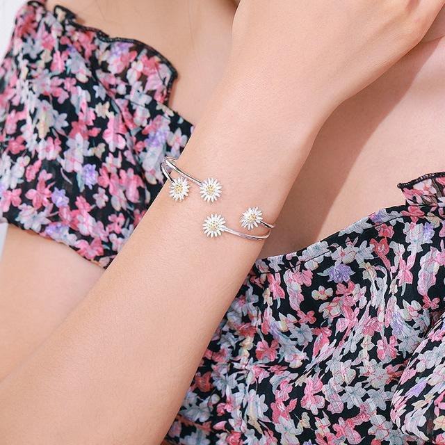 Wucifang Jewelry Armreif, 925 Silber, Gänseblümchen, Damen - Bild 1