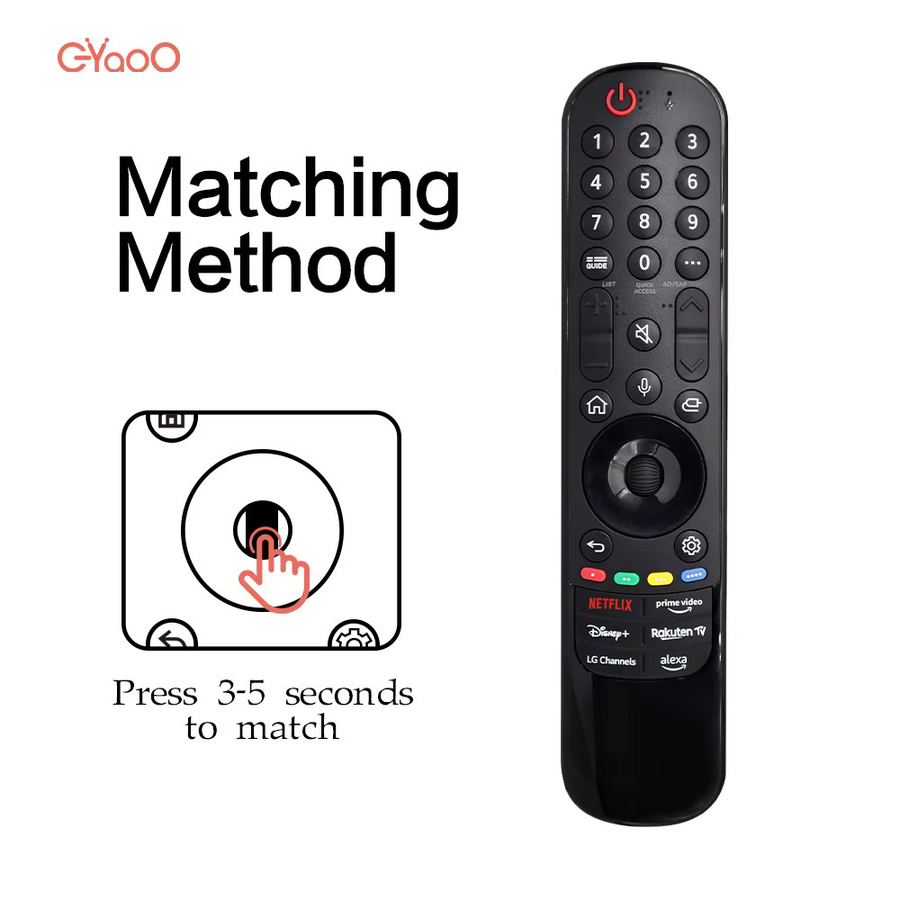 EYAOO Magic Voice MR24GA Fernbedienung mit Zeiger in Schwarz, kompatibel mit LG OLED42C4AUA und OLED48B4AUA Serien - Bild 4
