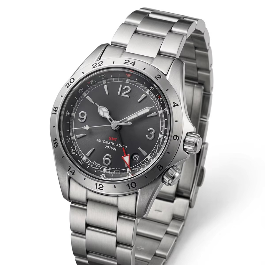 Seiko Zifferblatt, grünes Lume-Gehäuse, Edelstahl, Weiß, Unisex - Bild 5