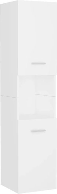vidaXL Badezimmerschrank Weiß aus Holzwerkstoff mit Türen und Regalfächern B/T/H: 30 x 30 x 130 cm - Bild 1