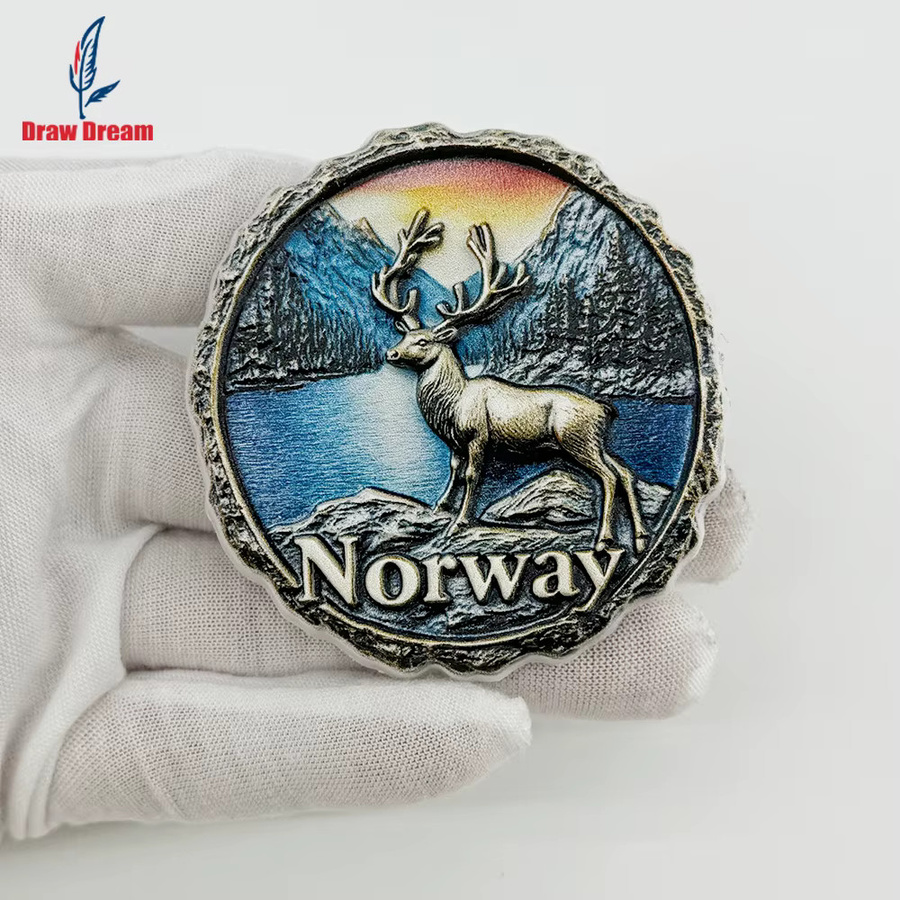 Kreativer 3D-Hirsch Kühlschrankmagnet aus dem Norwegischen Eissee-Wald in Multicolour als Reise-Souvenir für dein Zuhause oder dein Büro - Bild 2