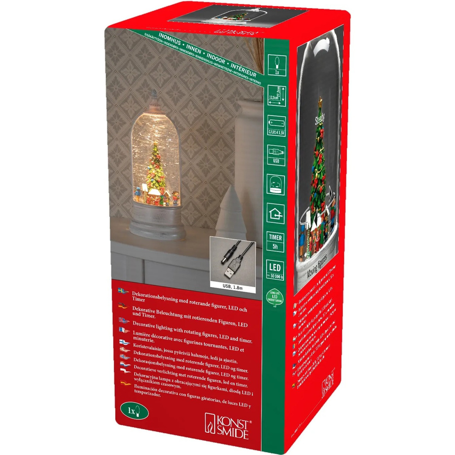 Konstsmide LED Wasserlaterne Weihnachtsmarkt Nostalgie Weiß B/T/H: 12,5 x 12,5 x 27,2 cm - Bild 3