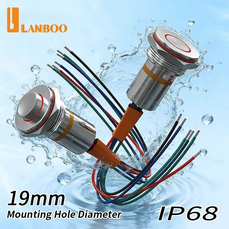 LANBOO Drucktastenschalter IP68 wasserdicht und staubdicht in Silber mit 150mm Durchmesser - Bild 1