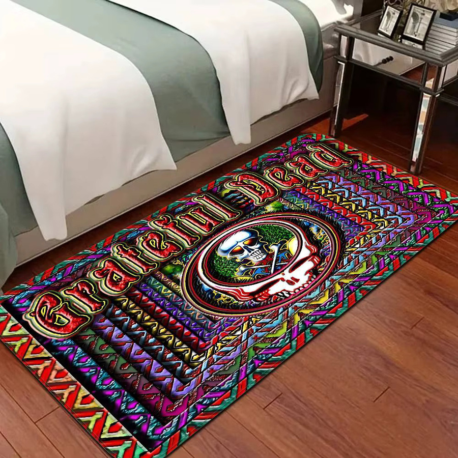 G-Grateful D-Dead Band Fußmatte im nordischen Stil für Wohnzimmer und Schlafzimmer, Anti-Rutsch, Multicolor - Bild 2