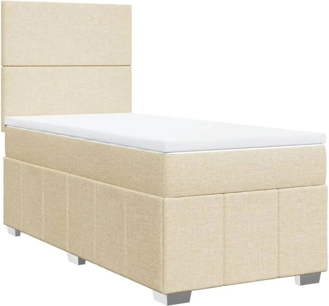 vidaXL Boxspringbett mit Matratze Hybrid-Design in Creme, B/T/H: 80 x 200 x 140,5 cm - Bild 1