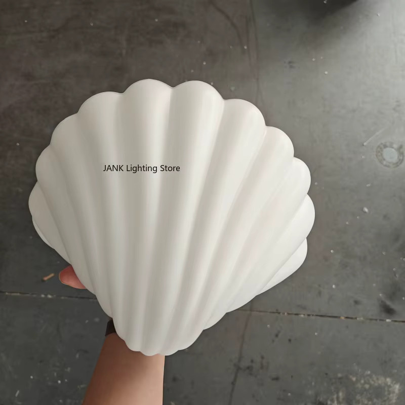 JIANKEXING LED Wandlampe aus Glas in Weiß im minimalistischen Muschel-Design für Wohnzimmer, Schlafzimmer und Flur - Bild 4