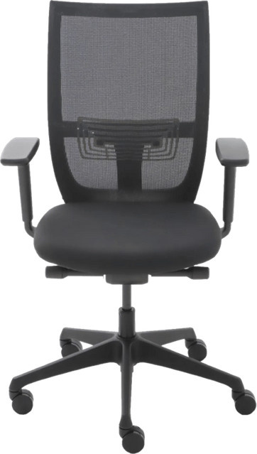 Euroseats Curve Ergonomischer Bürostuhl in Schwarz mit Armlehnen und Rollen - Bild 1