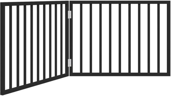 vidaXL Hundegitter aus Pappelholz, faltbar, 2 Paneele, Schwarz, Breite: 160 cm