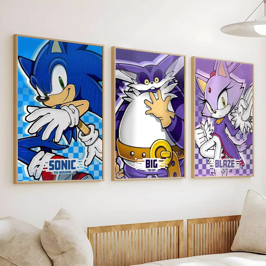 Anime Sonic Wandbild Bilibili Selbstklebender Wasserdichter Wandaufkleber Multicolor - Bild 4