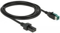 Delock PoweredUSB Kabel 12V mit USB-A Stecker auf 2x4 Pin Stecker in Schwarz - Bild 1