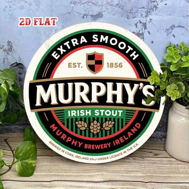 CIFBUY Murphy's Irish Stout Beer Metallschild Vintage Pub Wandkunst Dekor, B: 20,32 cm, H: 30,48 cm, bunter Look - Bild 1
