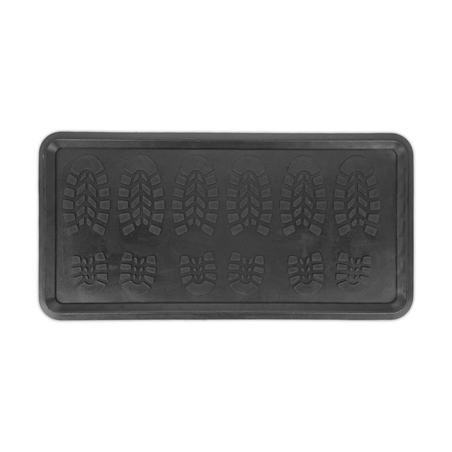 Relaxdays Schuhabtropfschale aus Gummi, Schwarz, rutschfest und wetterfest, B/T/H: 80 x 40 x 2 cm - Bild 2