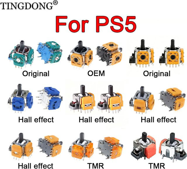 TingDong Hall-Effekt-Joystick Ersatzteil für PS5-Controller zur Vermeidung von Stick-Drift, 3D-Analog-Thumbstick in Multicolor - Bild 1