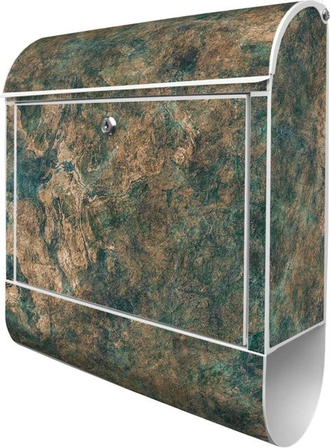 Banjado Design Briefkasten mit Zeitungsfach in Weiß und Kupfer Patina, B/T/H: 39 x 14 x 47 cm - Bild 1