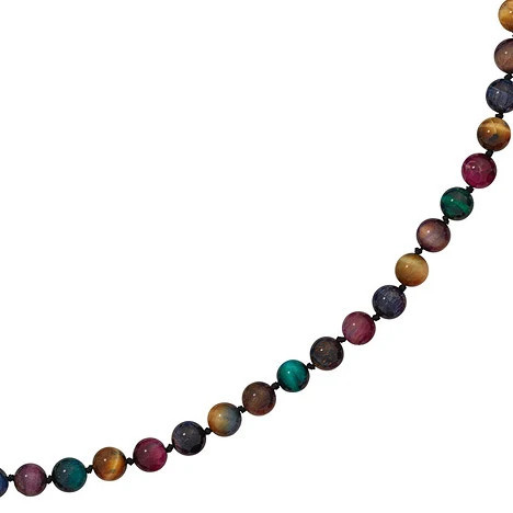 Colfem Halskette Tigerauge bunt, 45 cm, Unisex - Bild 1