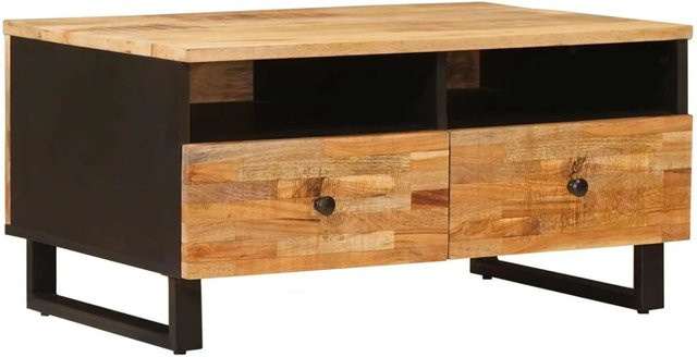 vidaXL Couchtisch aus Massivholz Mango in Braun, rechteckig, B/T/H: 89 x 59,5 x 17 cm - Bild 1