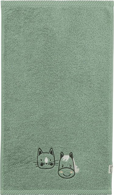 Sterntaler 2er-Pack Kinderhandtücher aus Baumwolle in Grün und Weiß, B/H: 50 x 30 cm - Bild 1
