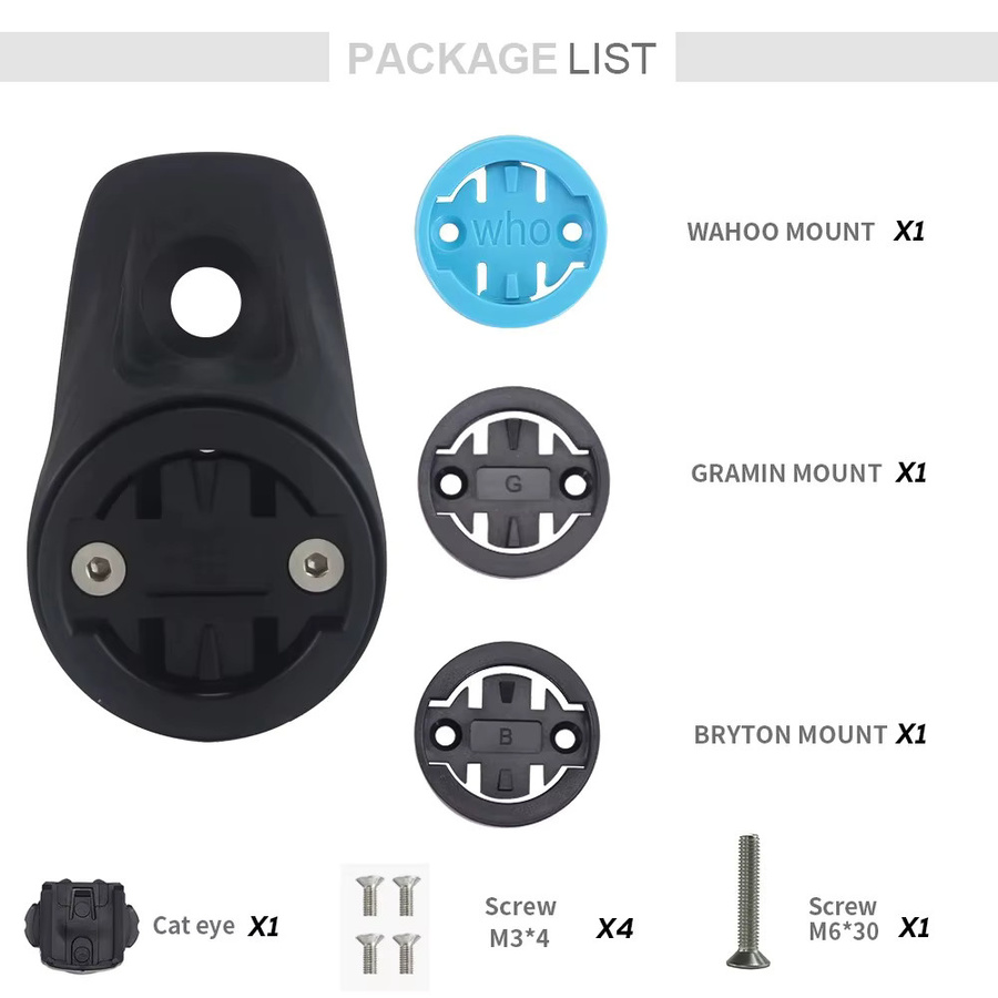 Syncros 0° Top Cap Integration Computerhalterung für Garmin, Wahoo und Bryton, Farbe: Schwarz - Bild 3