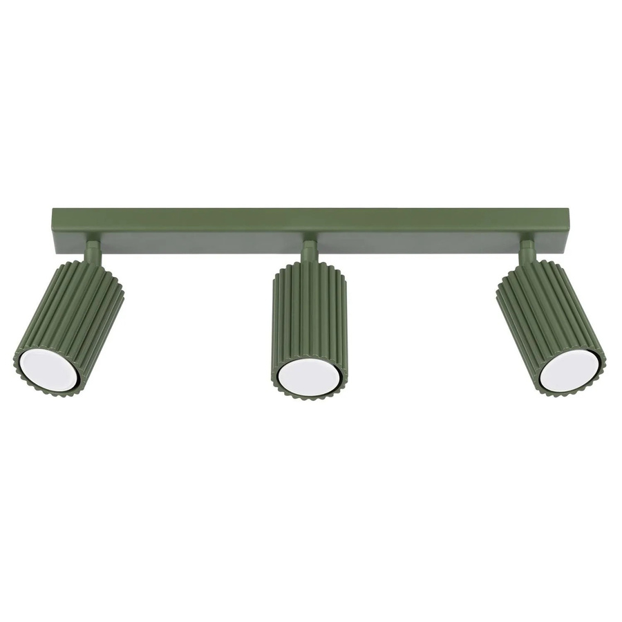 Licht-Erlebnisse Moderne Deckenlampe aus Aluminium in Olivgrün, 3-flammig, GU10, Breite: 45 cm - Bild 2