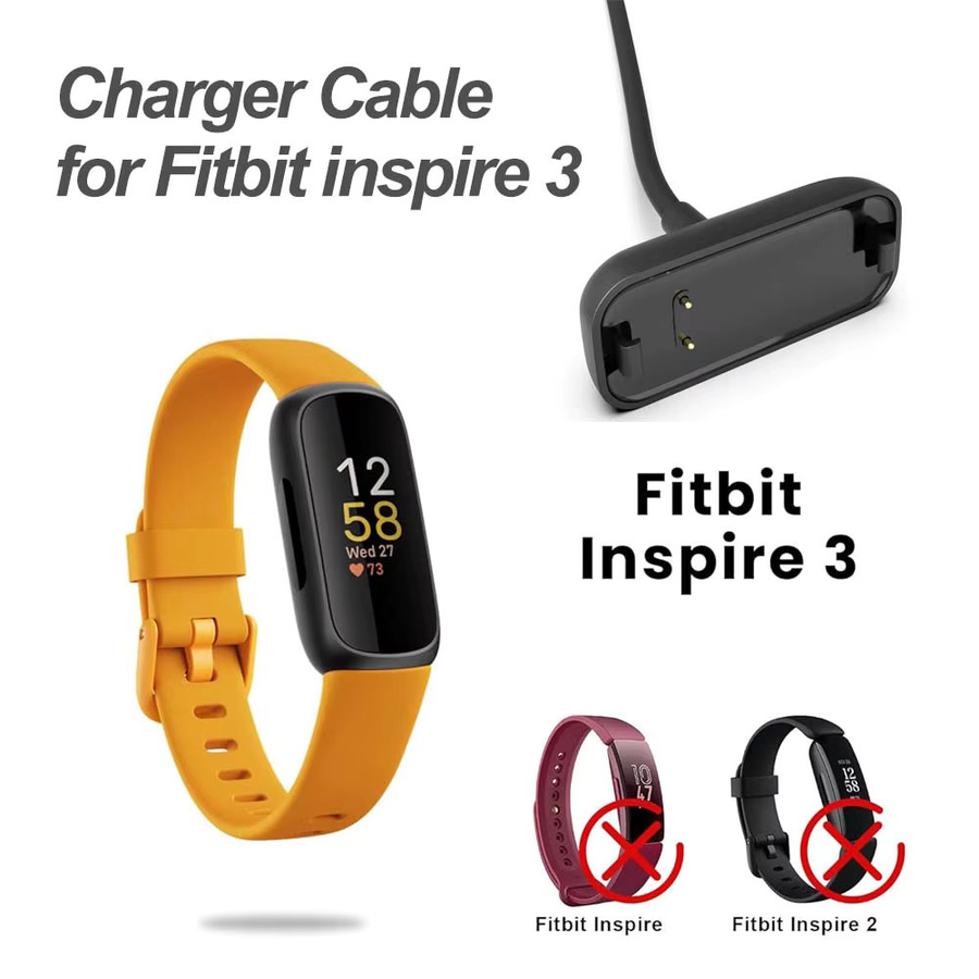 Indekos USB Smart Watch Ladegerät Ersatz-Ladekabel für Fitbit Inspire 3 in Schwarz - Bild 2
