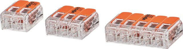 Wago Hebelklemmen Set 100-teilig, 3-fach sortiert, transparent und orange - Bild 1