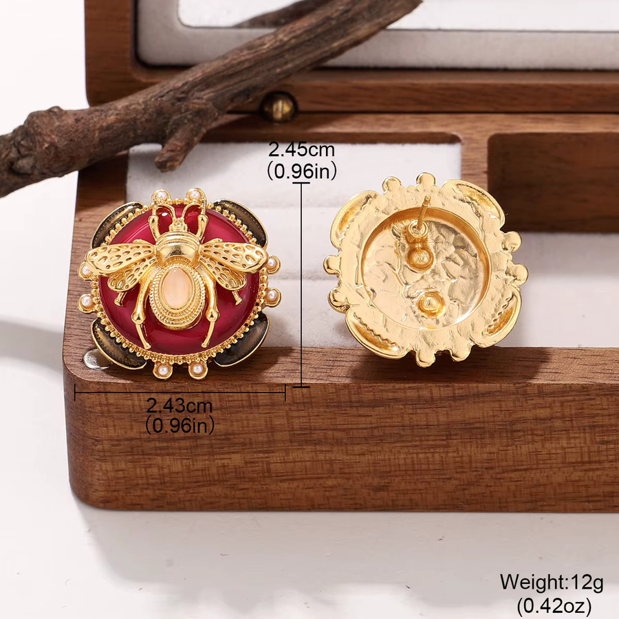 Kovonchy Bienen-Ohrstecker, 18 Karat vergoldet, Kristall, Damen - Bild 3
